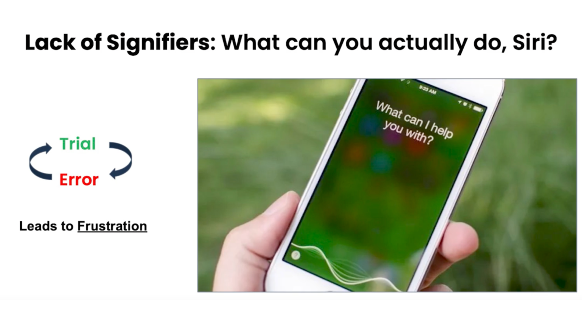 Lack of “signifiers” can be a problem for UX