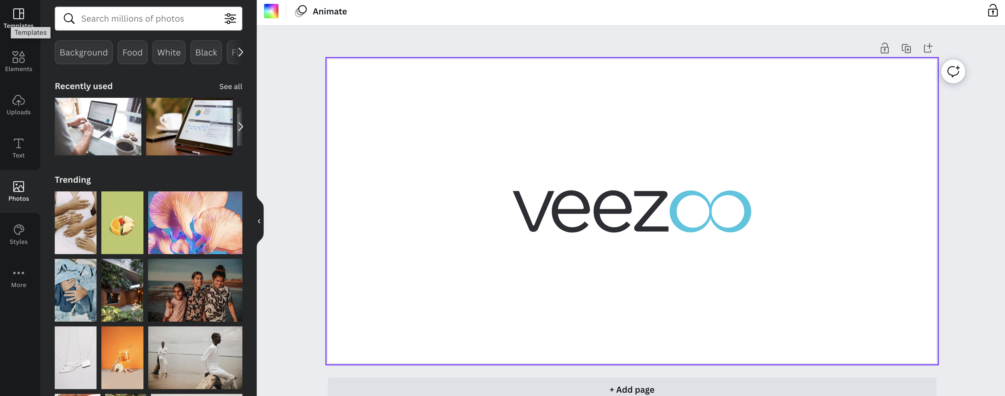 Veezoo logo in Canva