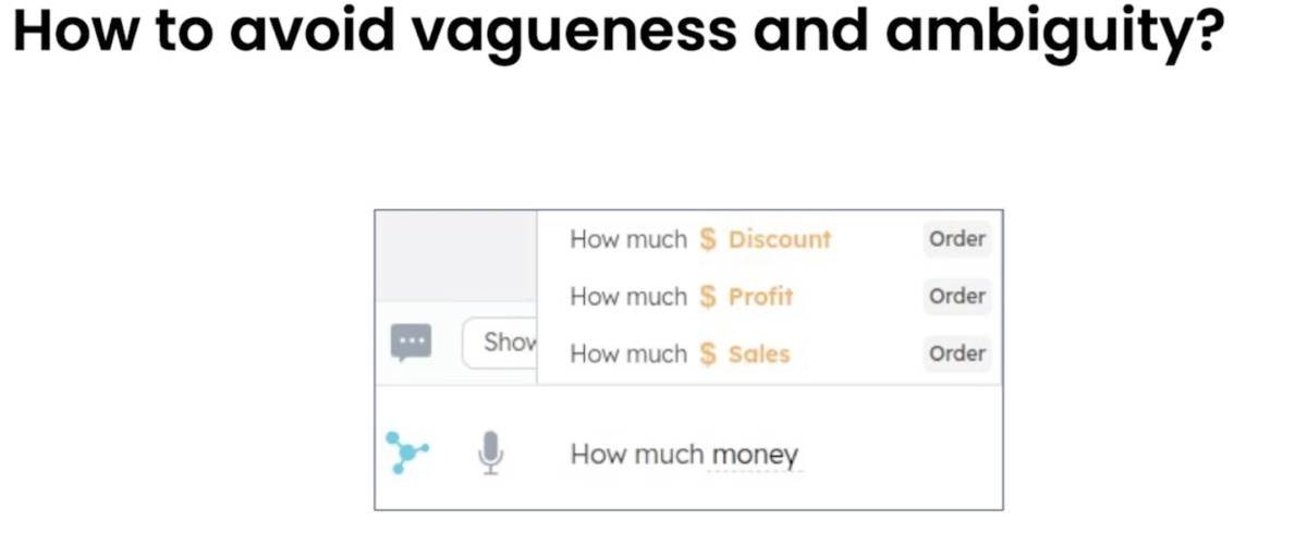 An example of how we address ambiguity at Veezoo